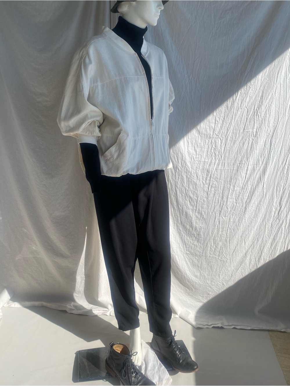 Oversized 100% Silk Minimalist Bomber | Quiet Luxury | Plus Size - Picture 4 of 14